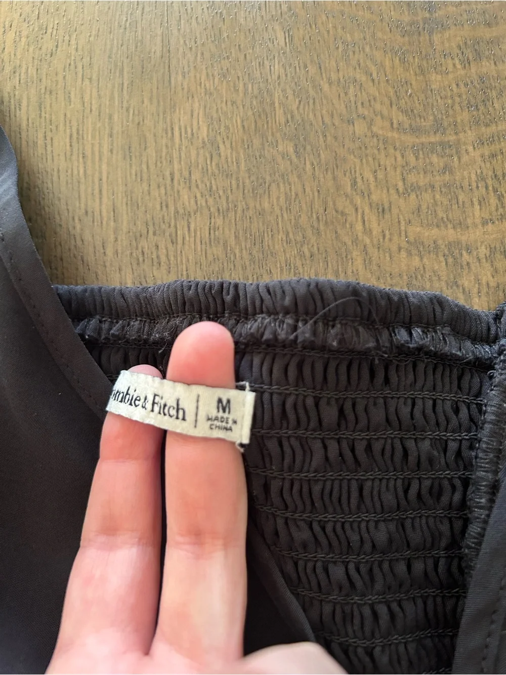 Abercrombie & Fitch long sleeve puff sleeve front Sinch back smocked blouse top